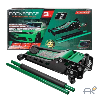Домкрат подкатной гидравлический двухпоршневой 3т( h min 75мм. h max 508мм RF-TZA830003 ( 59208)