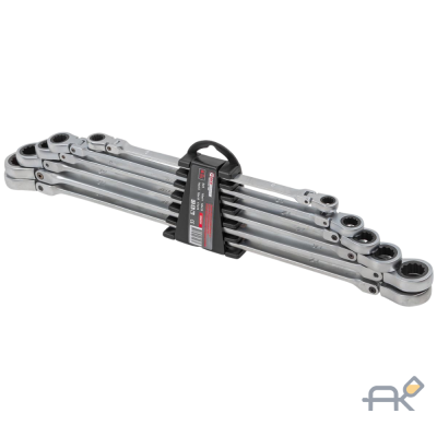 Ключи накидные экстра длинные трещоточные. набор 6пр. (8х9. 10х11. 12х13. 14х15. 16х18. 17х19мм) (FK-50622F)