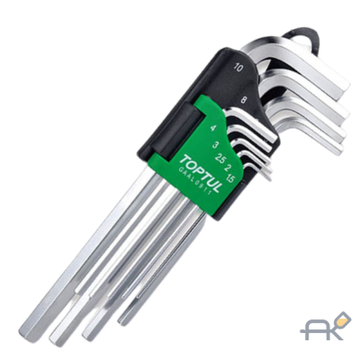  Набор ключей шестигр. 1.5-10мм 9шт длинн. TOPTUL (GAAL0911)