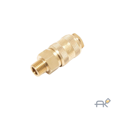 Быстроразъём для пневмосистемы с наружной резьбой 1/4 (латунь)(F-BSE1-2SM)(AB-FMT14)